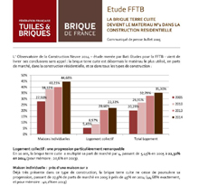 Découvrez les chiffres 2014 de la brique dans la construction de logements individuels et collectifs , étude FFTB- Fédération Française des Tuiles et Briques.